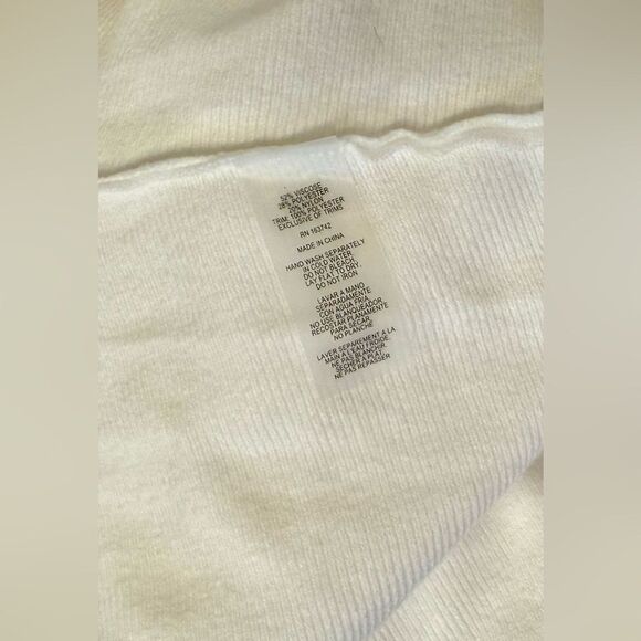 Vila Milano White Mixed Media Sweater Dolman Sleeves Sequins Size Medium - Picture 5 of 7